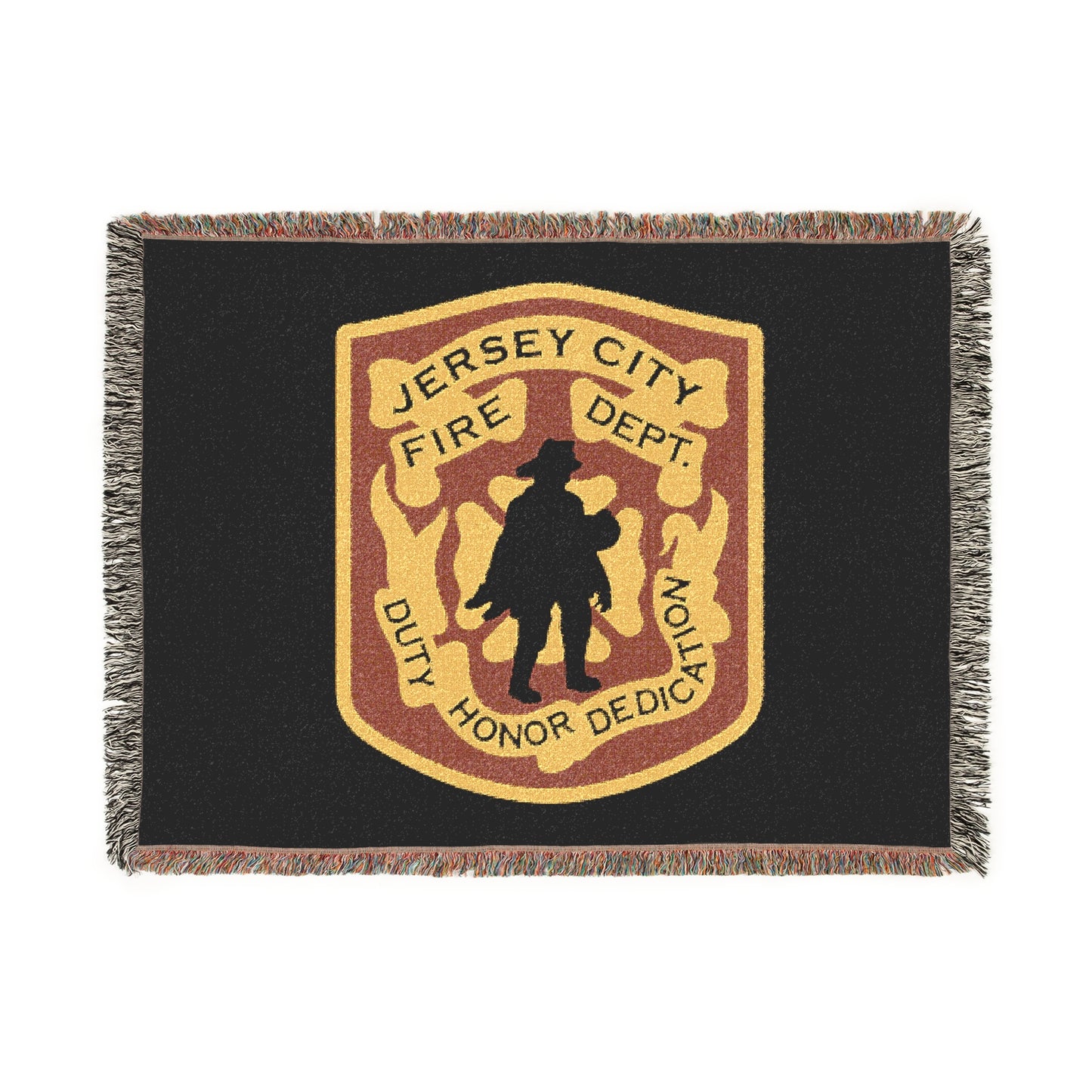 Jersey City Fire Department Patch Woven Blanket — Honor & Duty Throw