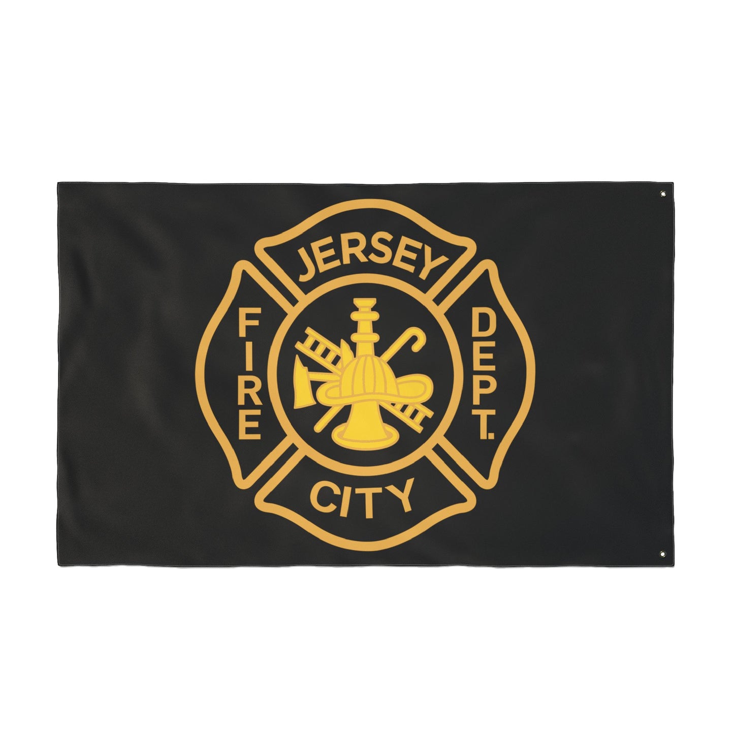 Jersey City Fire Dept Maltese Cross Double-Sided Flag