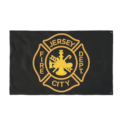 Jersey City Fire Dept Maltese Cross Double-Sided Flag