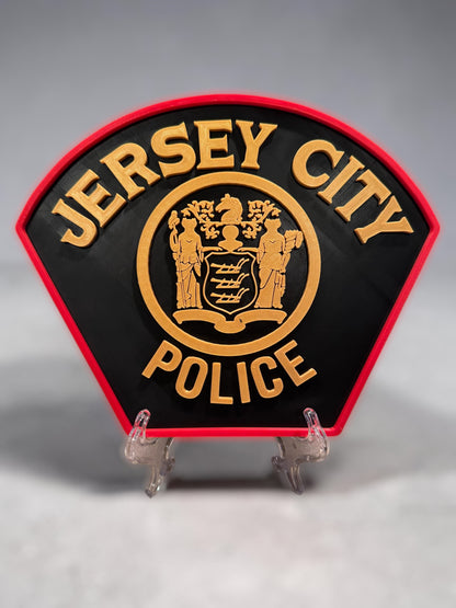 Jersey City Police Patch 3d Printed Desk Plaque