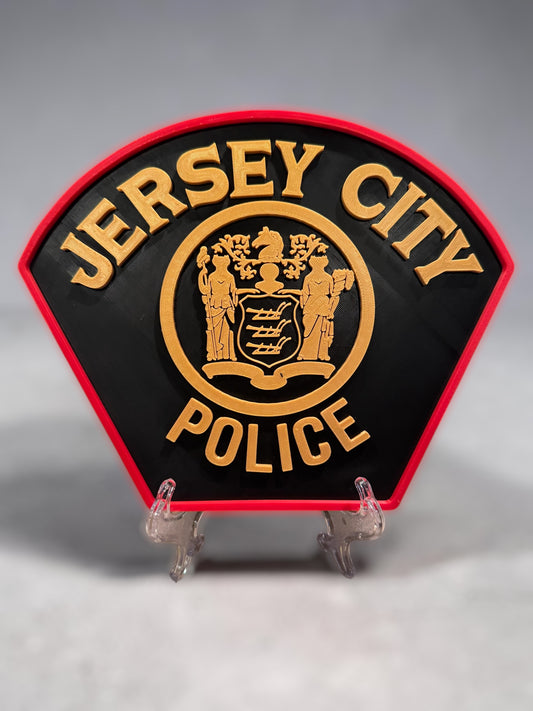Jersey City Police Patch 3d Printed Desk Plaque