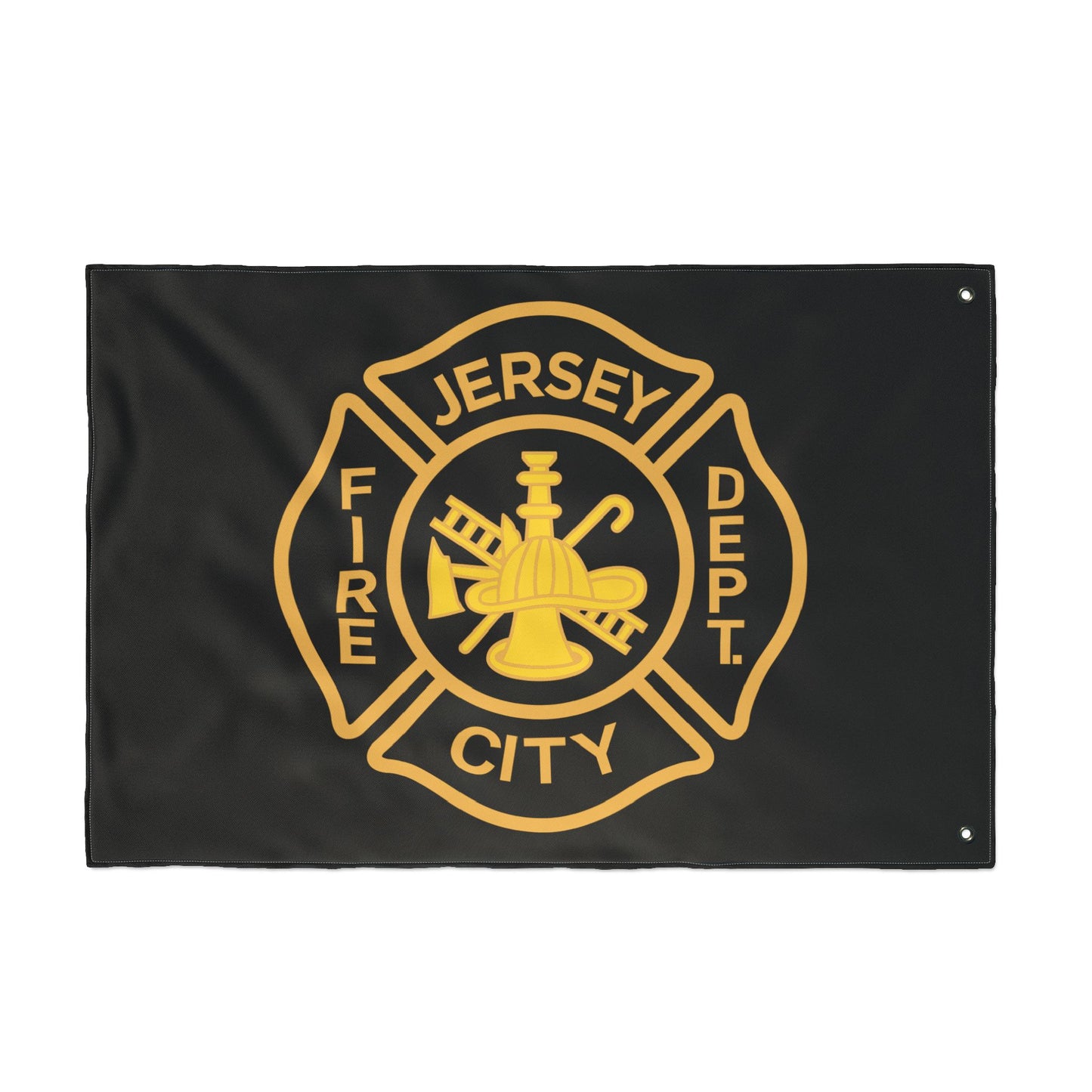 Jersey City Fire Dept Maltese Cross Double-Sided Flag