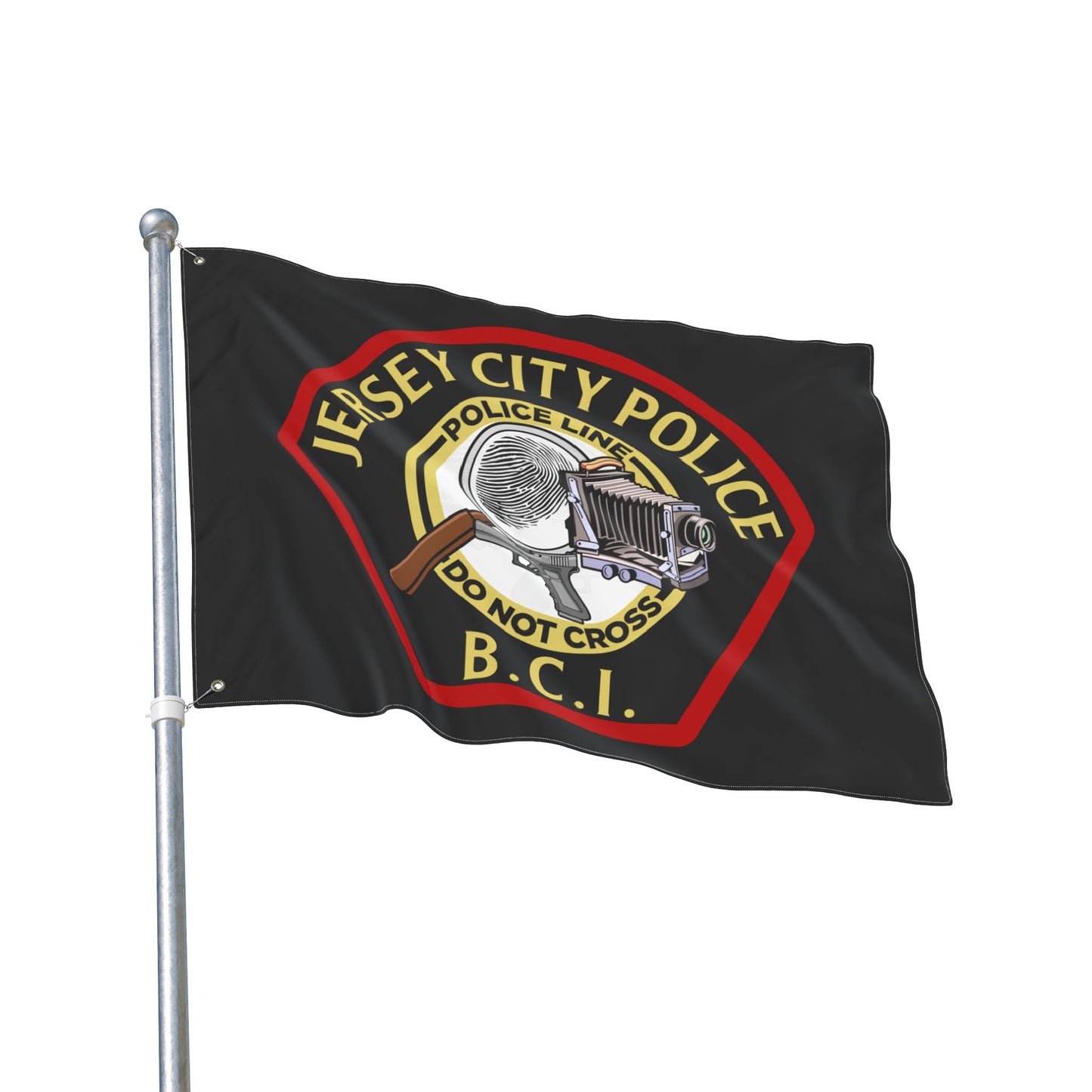 Jersey City Police B.C.I. Double-Sided Flag