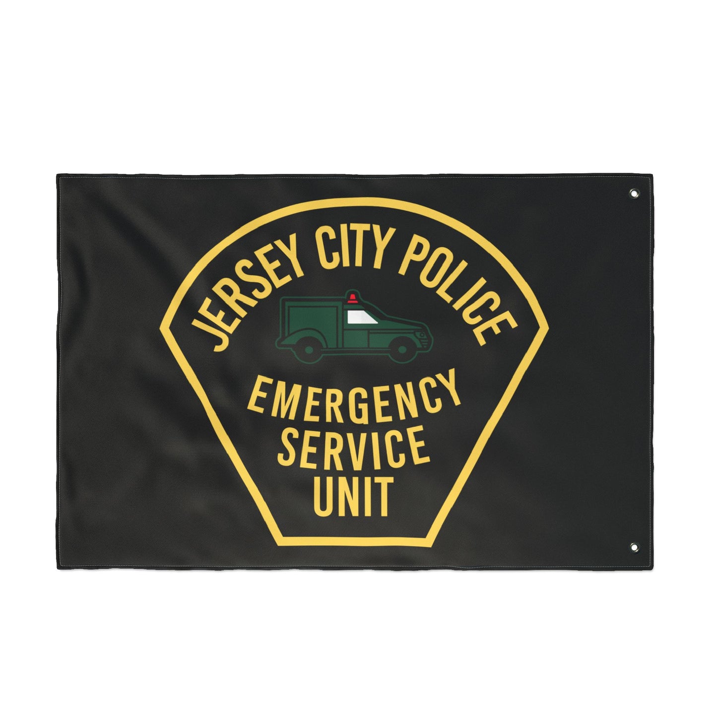 Jersey City Police Original Esu Patch Double-Sided Flag