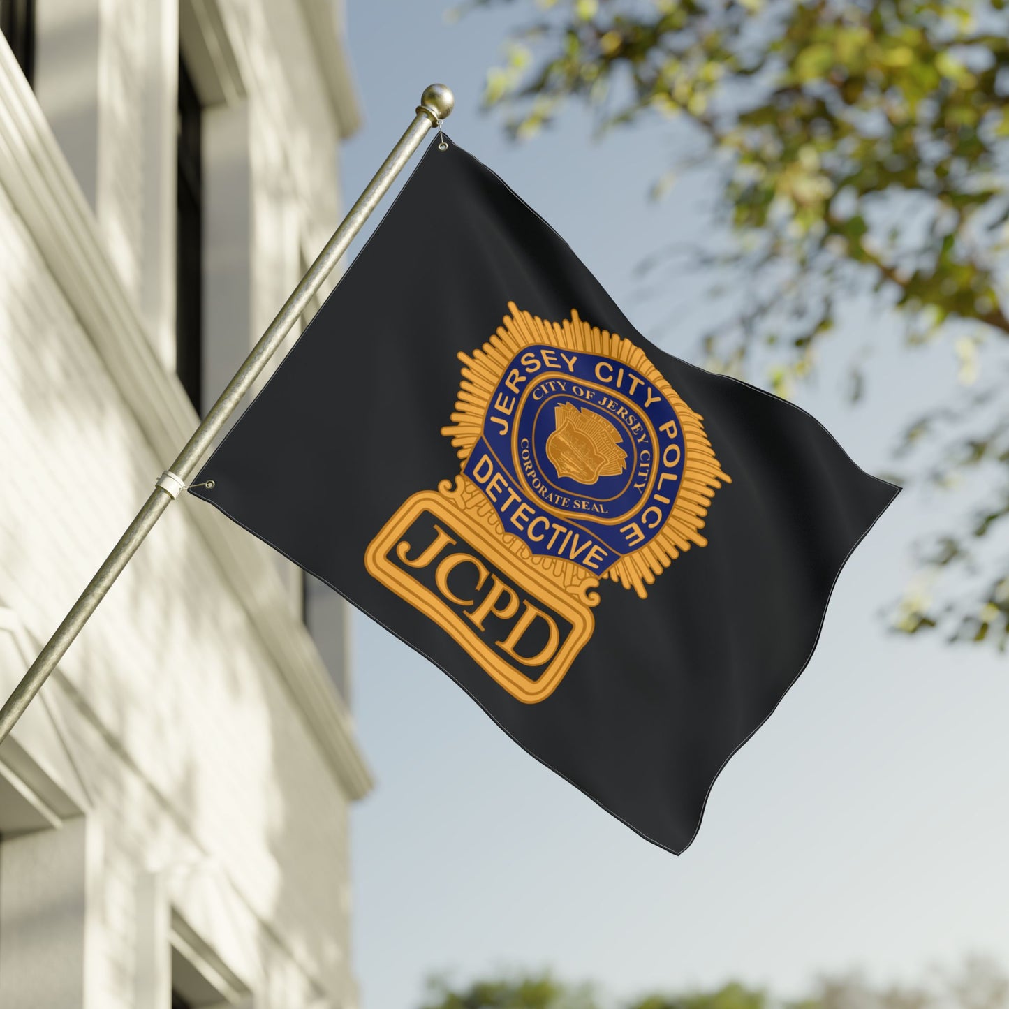 Jersey City PoliceDetective Badge Double-Sided Flag