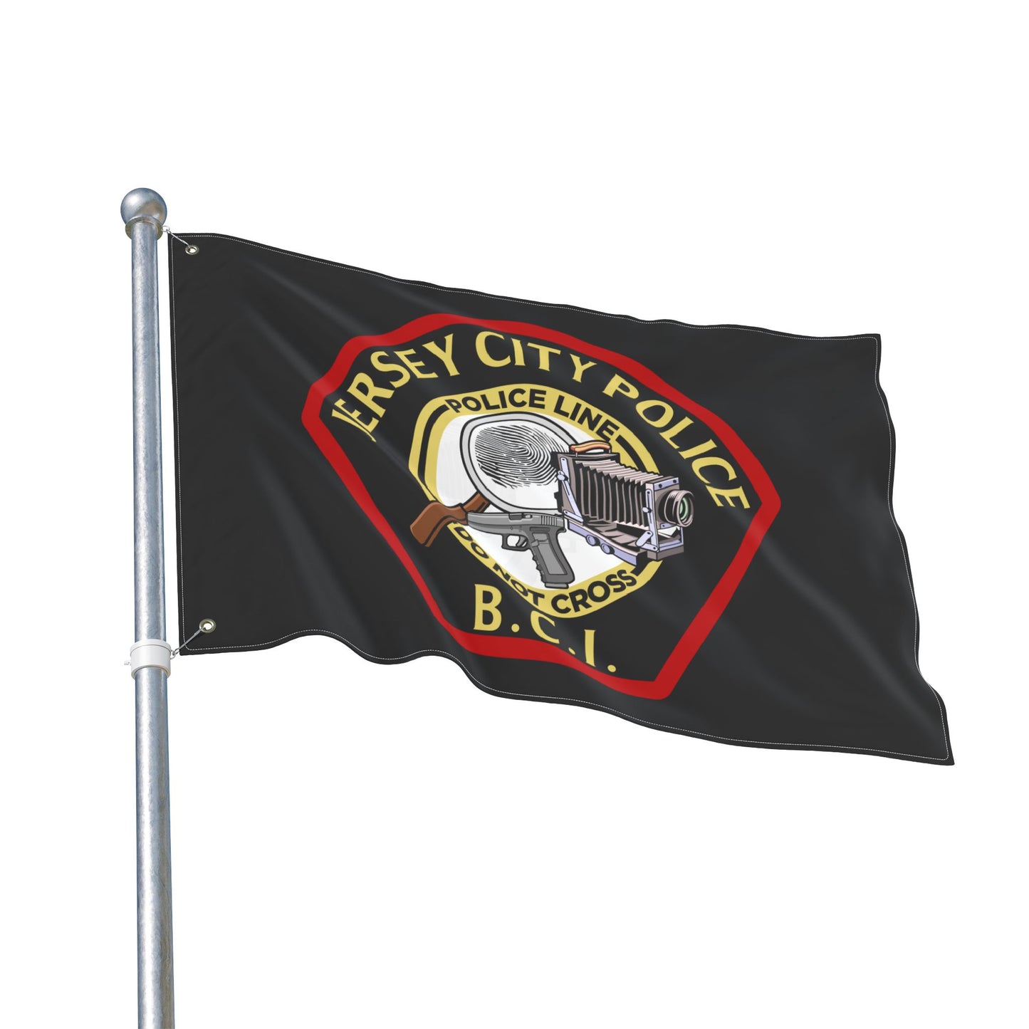 Jersey City Police B.C.I. Double-Sided Flag