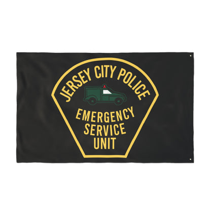 Jersey City Police Original Esu Patch Double-Sided Flag