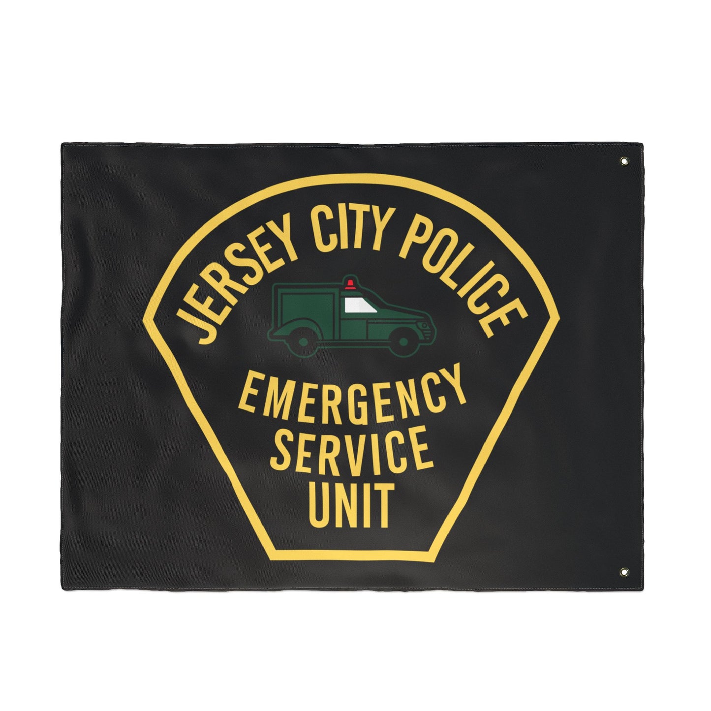 Jersey City Police Original Esu Patch Double-Sided Flag