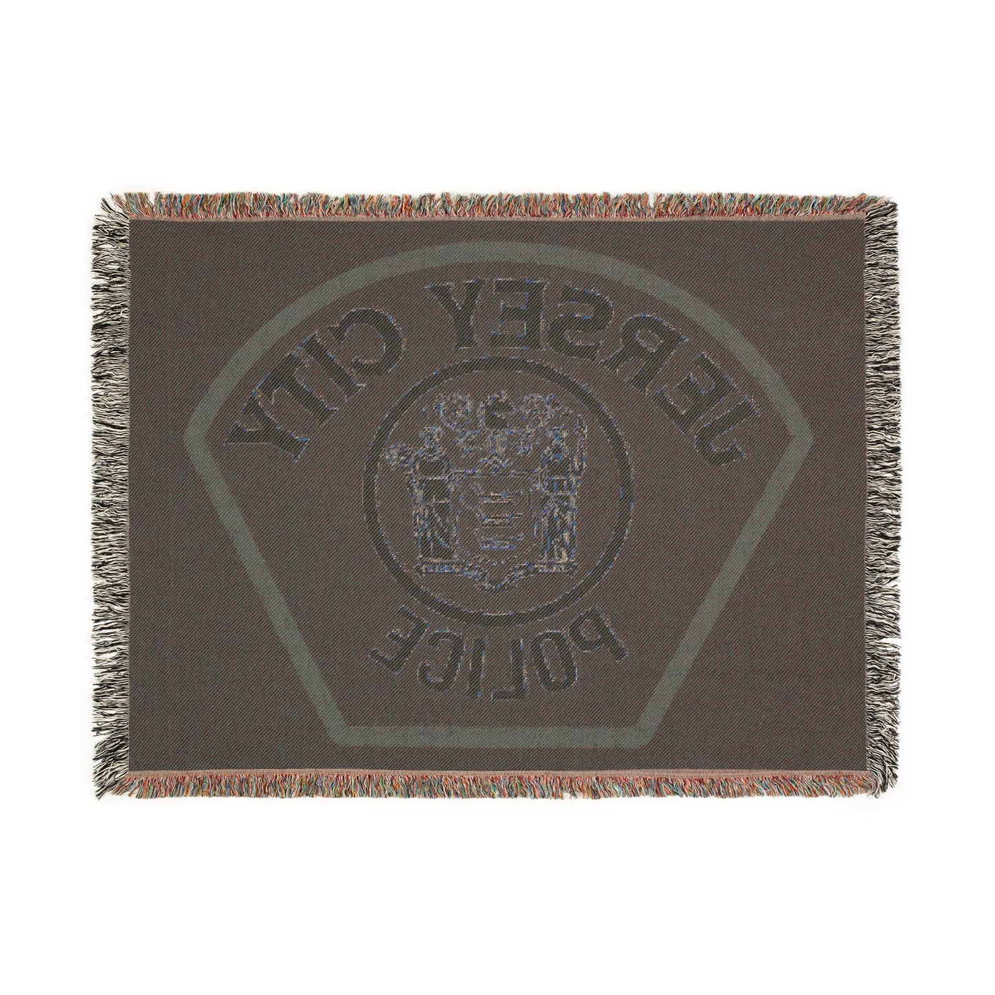 Jersey City Police Patch Woven Throw Blanket