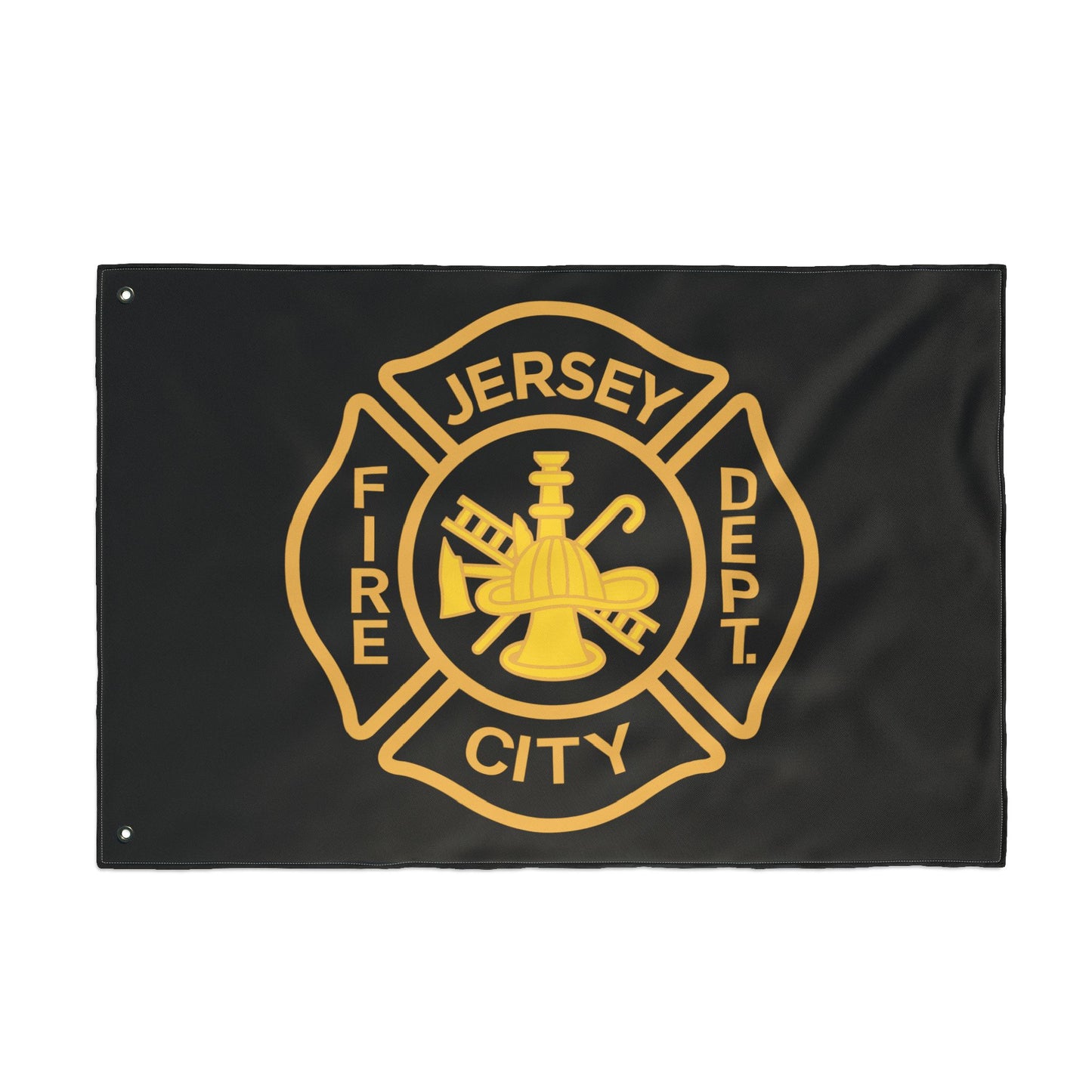 Jersey City Fire Dept Maltese Cross Double-Sided Flag