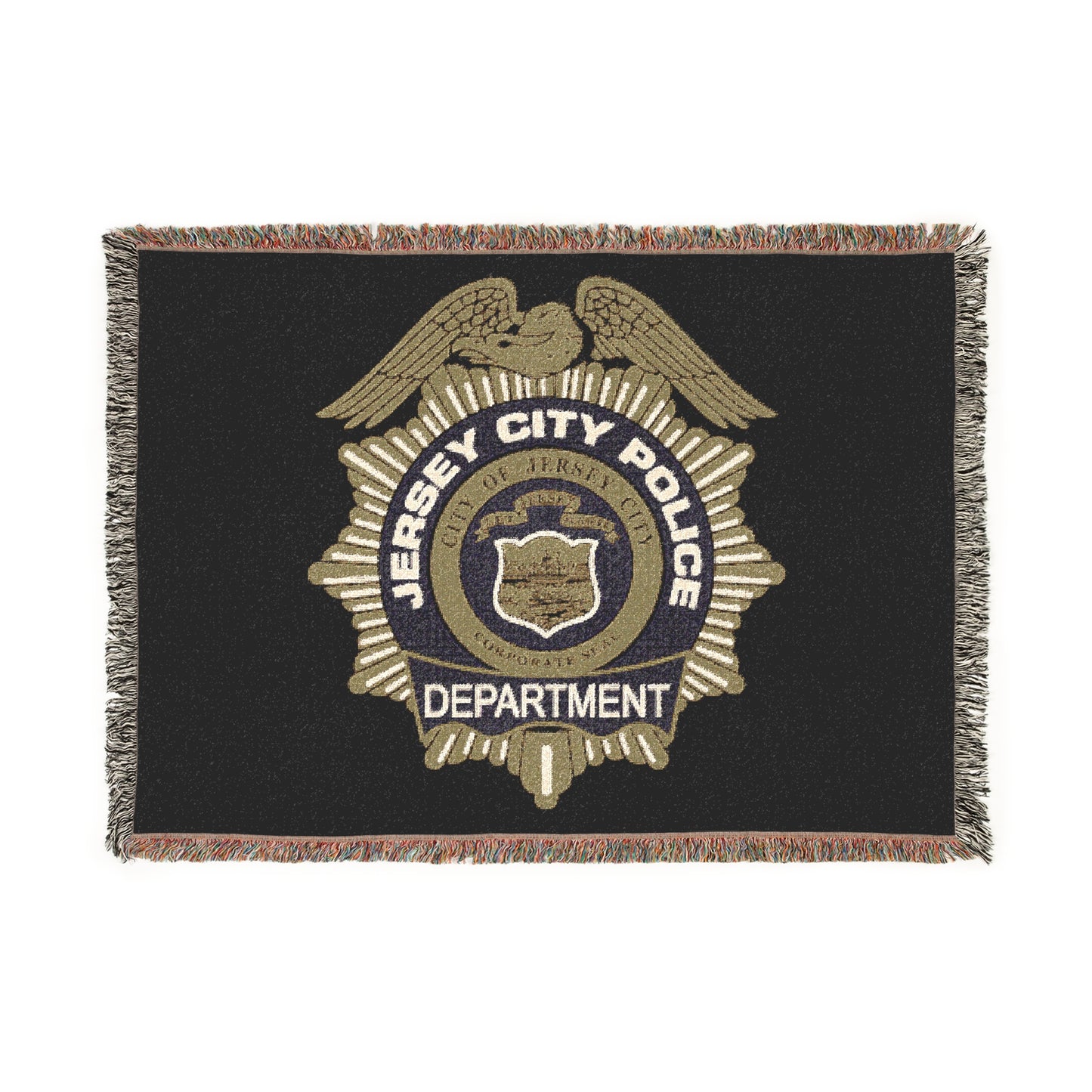 Jersey City Police Seal Woven Blanket