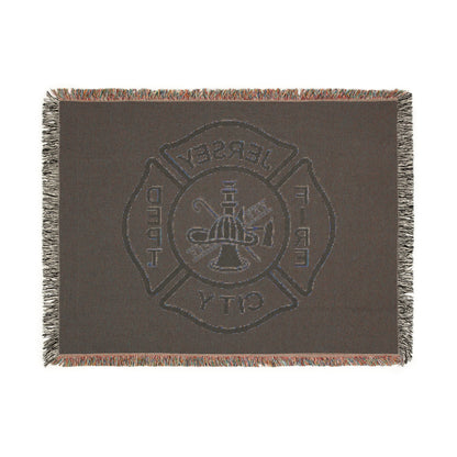 Jersey City Fire Department Woven Blanket — Jersey City Maltese Cross Design