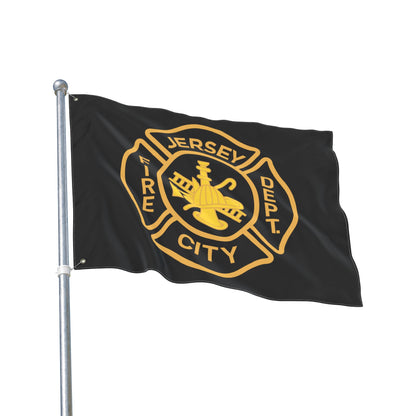 Jersey City Fire Dept Maltese Cross Double-Sided Flag