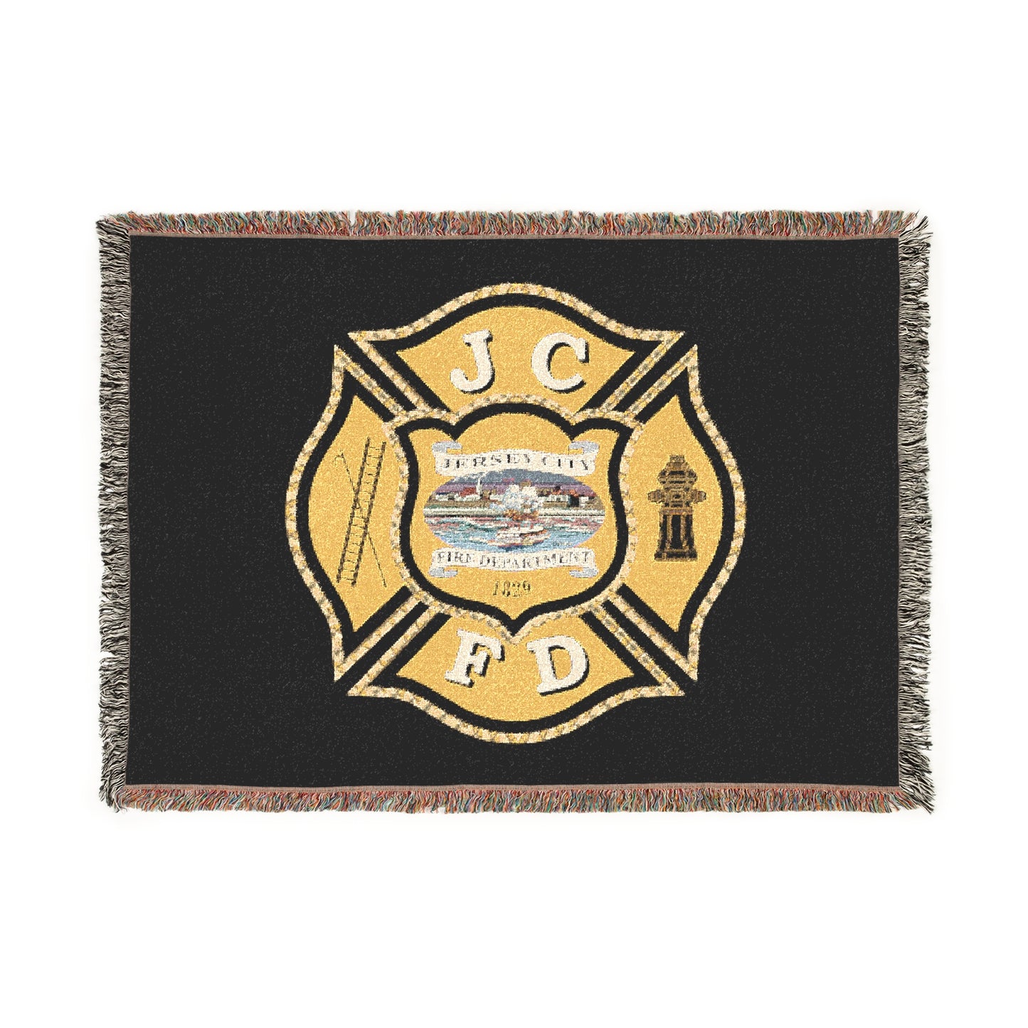 Jersey City Fire Department  Woven Blanket — JCFD Department Emblem Throw