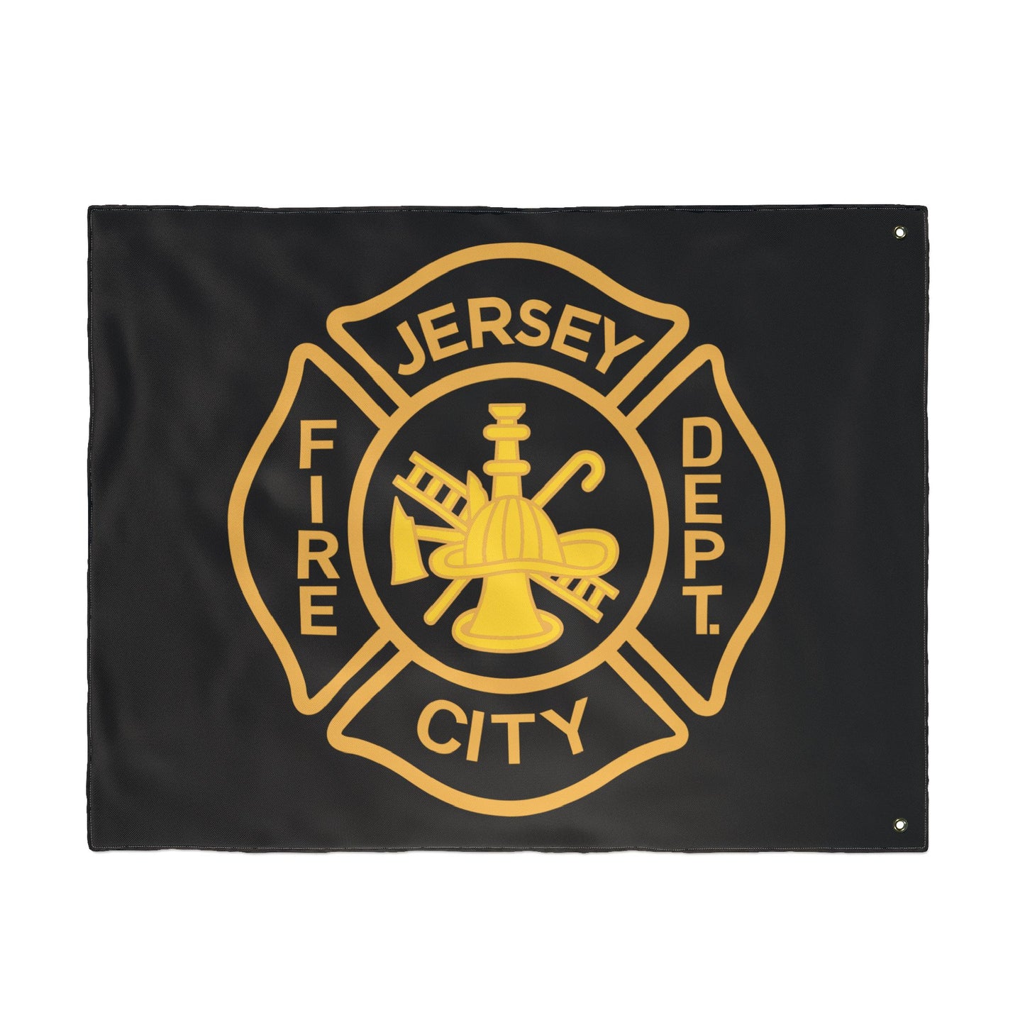 Jersey City Fire Dept Maltese Cross Double-Sided Flag