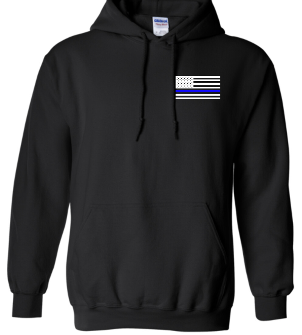 LINDEN PD BLUE LINE FLAG HOODED SWEATSHIRT