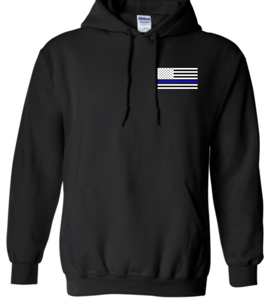 LINDEN PD BLUE LINE FLAG HOODED SWEATSHIRT