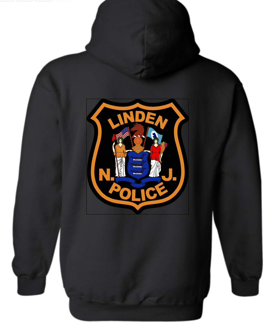 LINDEN PD BLUE LINE FLAG HOODED SWEATSHIRT