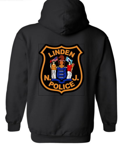 LINDEN PD BLUE LINE FLAG HOODED SWEATSHIRT